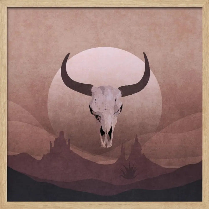 Cowboy Skull - Square Stretched Canvas, Poster or Fine Art Print I Heart Wall Art