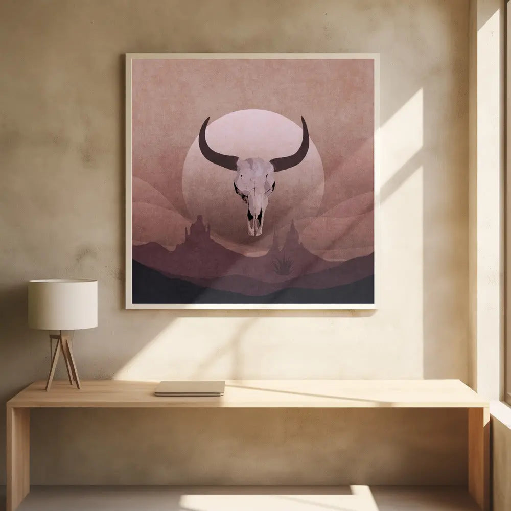 Cowboy Skull - Square Stretched Canvas, Poster or Fine Art Print I Heart Wall Art