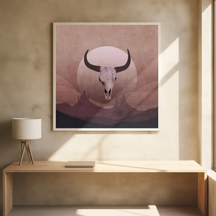Cowboy Skull - Square Stretched Canvas, Poster or Fine Art Print I Heart Wall Art