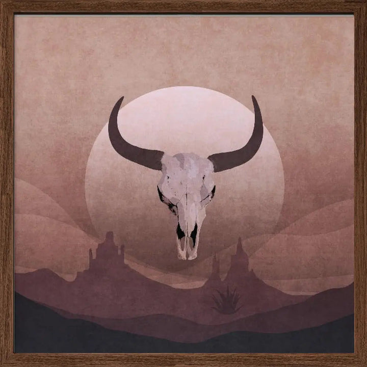 Cowboy Skull - Square Stretched Canvas, Poster or Fine Art Print I Heart Wall Art