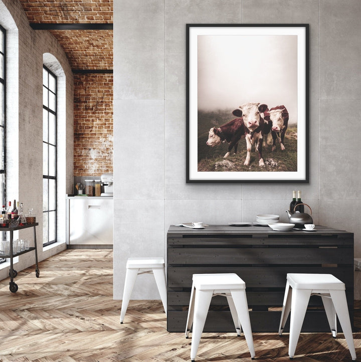 Cows In The Clouds - Brown Photographic Cow Art Print I Heart Wall Art Australia 