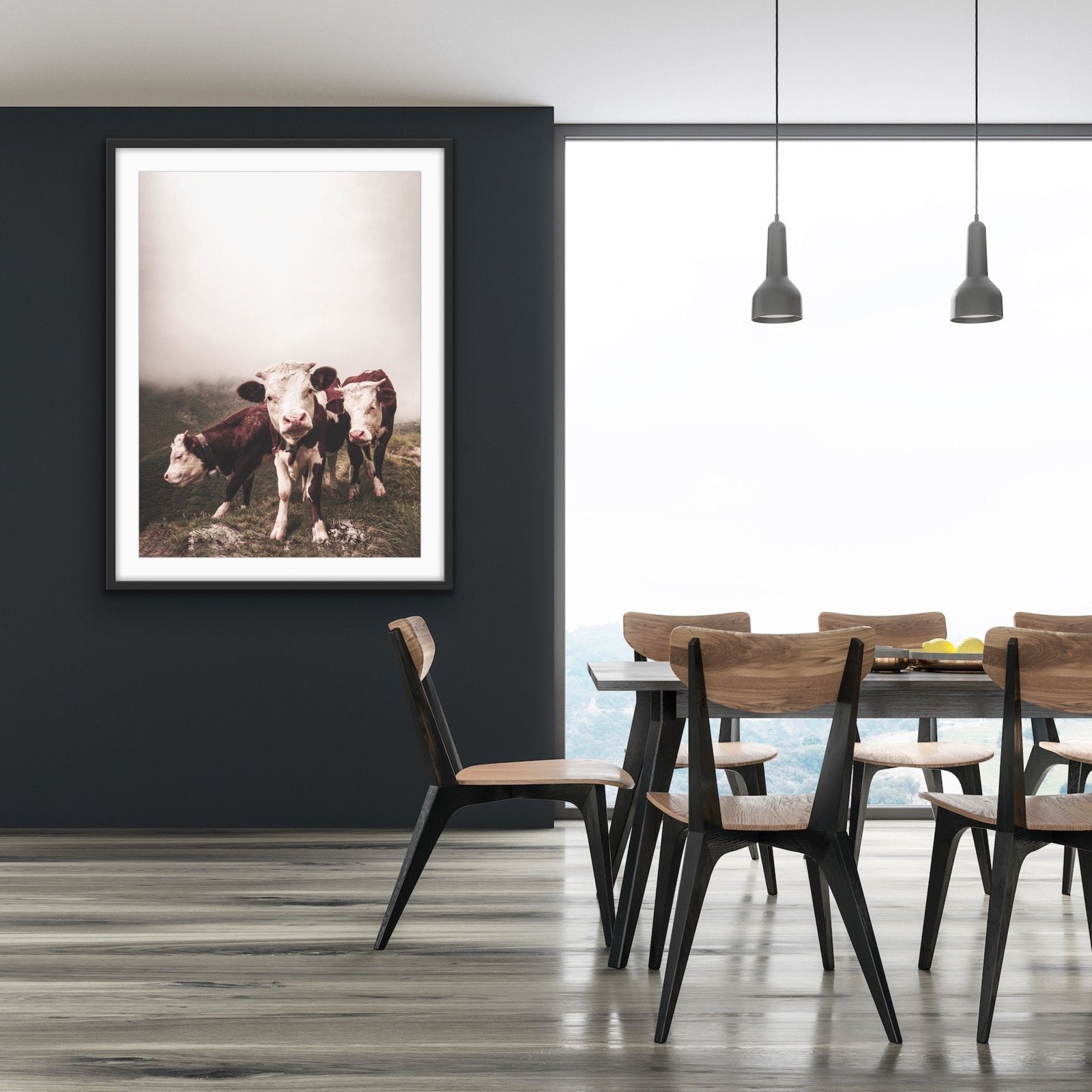 Cows In The Clouds - Brown Photographic Cow Art Print I Heart Wall Art Australia 