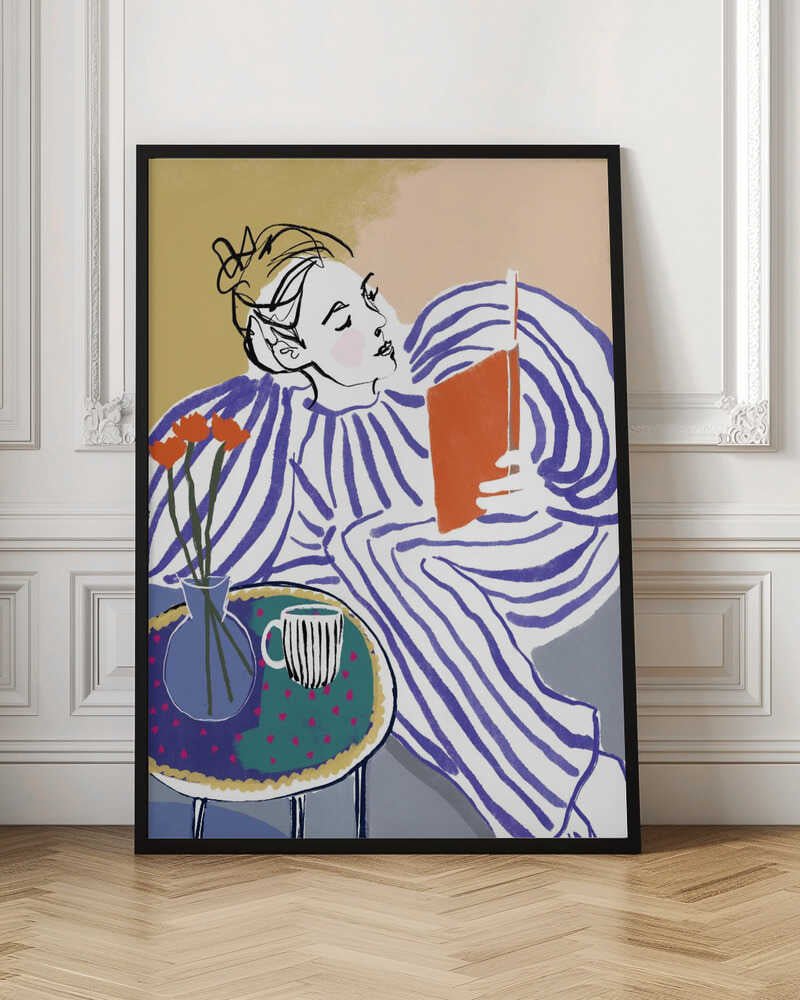 Cozy Reading Moment - Stretched Canvas, Poster or Fine Art Print - I Heart Wall Art - Poster Print, Canvas Print or Framed Art Print