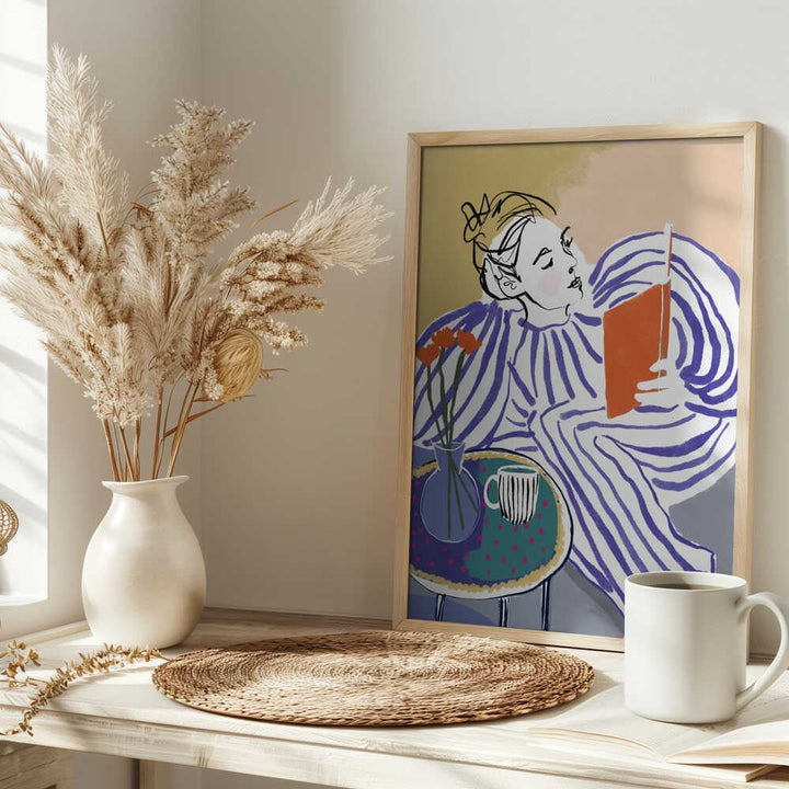 Cozy Reading Moment - Stretched Canvas, Poster or Fine Art Print - I Heart Wall Art - Poster Print, Canvas Print or Framed Art Print
