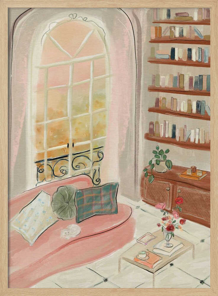 Cozy Reading Nook - Stretched Canvas Poster or Fine Art Print