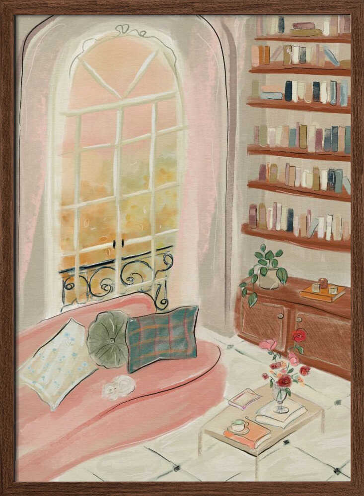Cozy Reading Nook - Stretched Canvas Poster or Fine Art Print
