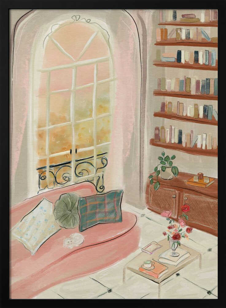 Cozy Reading Nook - Stretched Canvas Poster or Fine Art Print