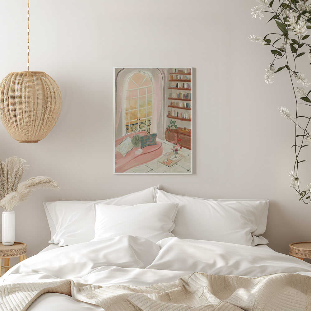 Cozy Reading Nook - Stretched Canvas Poster or Fine Art Print