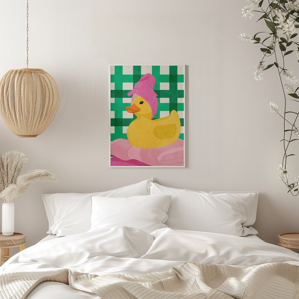 Cozy Rubber Duck - Stretched Canvas, Poster or Fine Art Print - I Heart Wall Art - Poster Print, Canvas Print or Framed Art Print
