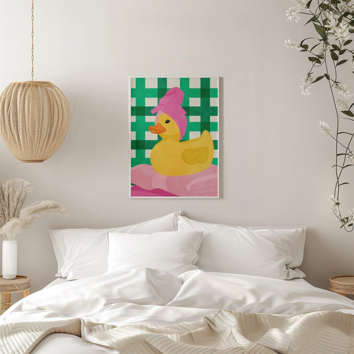 Cozy Rubber Duck - Stretched Canvas, Poster or Fine Art Print - I Heart Wall Art - Poster Print, Canvas Print or Framed Art Print
