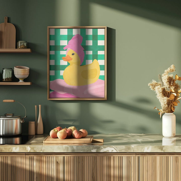 Cozy Rubber Duck - Stretched Canvas, Poster or Fine Art Print - I Heart Wall Art - Poster Print, Canvas Print or Framed Art Print