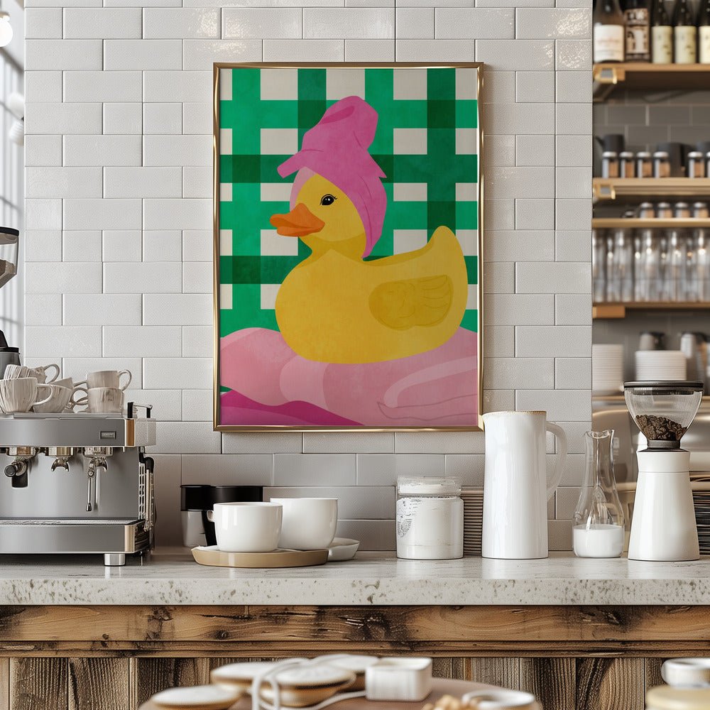 Cozy Rubber Duck - Stretched Canvas, Poster or Fine Art Print - I Heart Wall Art - Poster Print, Canvas Print or Framed Art Print
