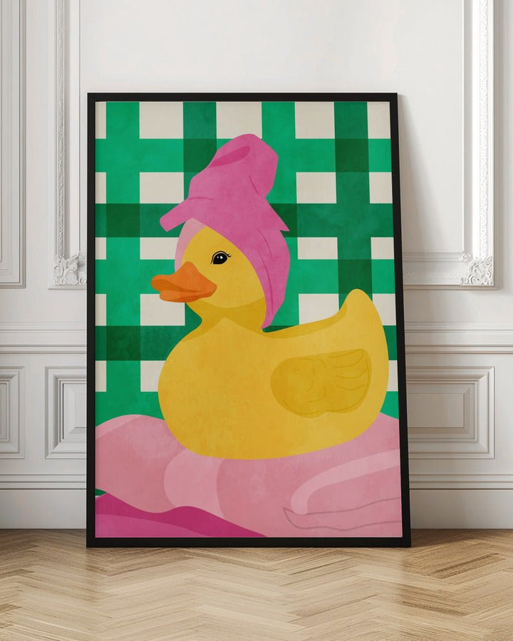 Cozy Rubber Duck - Stretched Canvas, Poster or Fine Art Print - I Heart Wall Art - Poster Print, Canvas Print or Framed Art Print