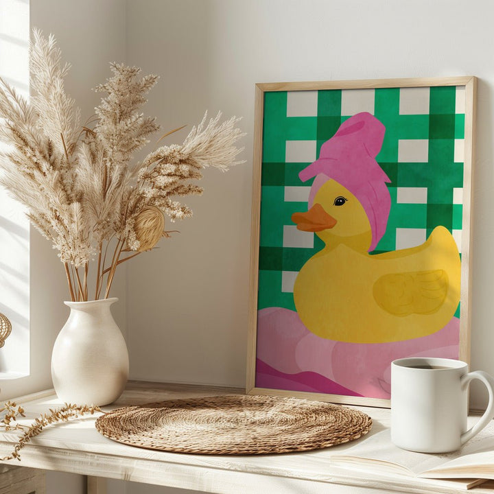 Cozy Rubber Duck - Stretched Canvas, Poster or Fine Art Print - I Heart Wall Art - Poster Print, Canvas Print or Framed Art Print