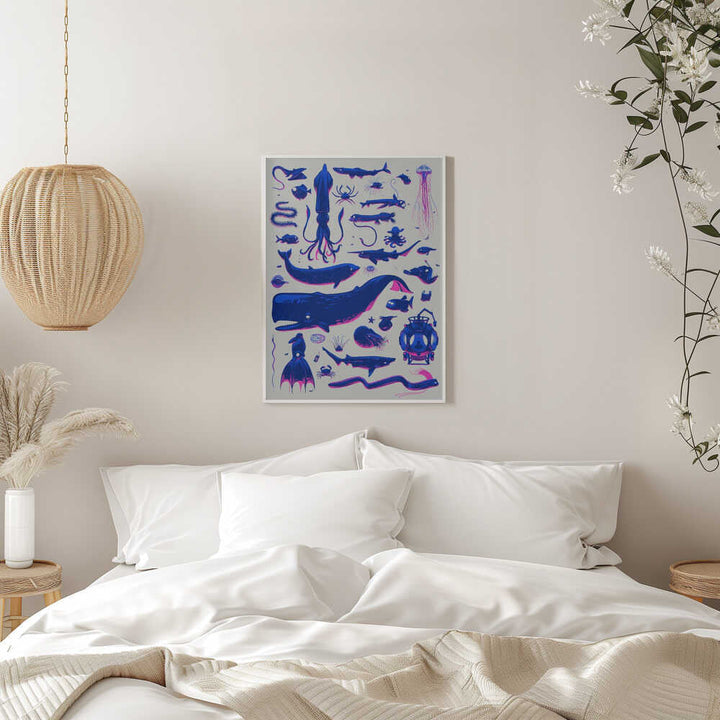 Creatures of the Deep - Stretched Canvas, Poster or Fine Art Print - I Heart Wall Art - Poster Print, Canvas Print or Framed Art Print