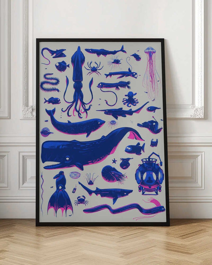 Creatures of the Deep - Stretched Canvas, Poster or Fine Art Print - I Heart Wall Art - Poster Print, Canvas Print or Framed Art Print