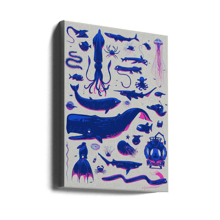 Creatures of the Deep - Stretched Canvas, Poster or Fine Art Print - I Heart Wall Art - Poster Print, Canvas Print or Framed Art Print