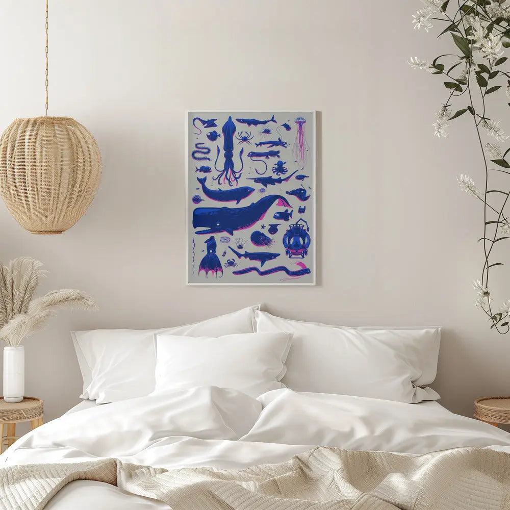 Creatures of the Deep - Stretched Canvas, Poster or Fine Art Print I Heart Wall Art