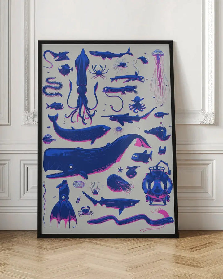 Creatures of the Deep - Stretched Canvas, Poster or Fine Art Print I Heart Wall Art