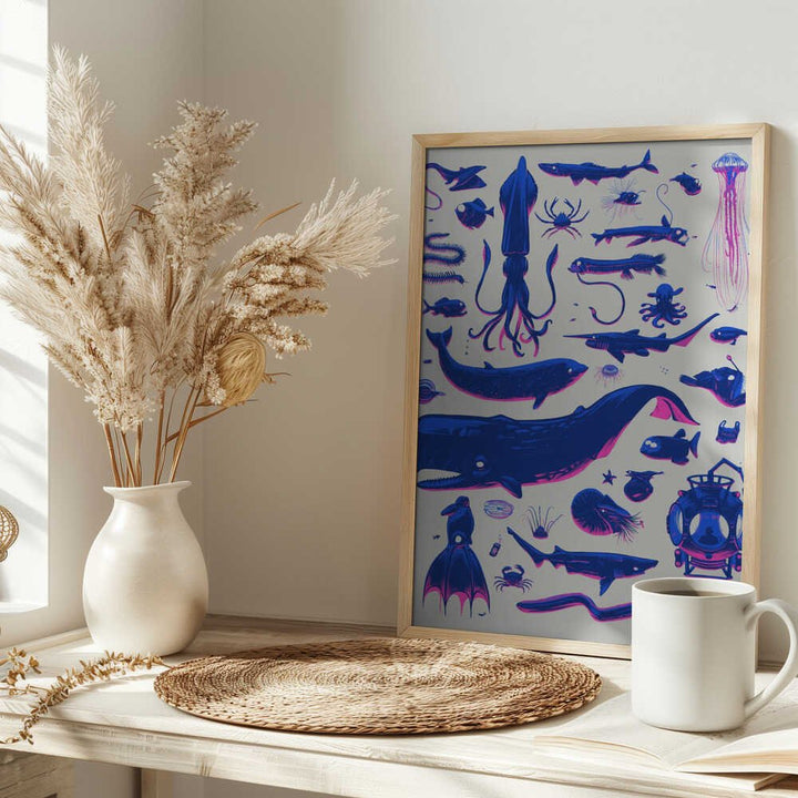 Creatures of the Deep - Stretched Canvas, Poster or Fine Art Print - I Heart Wall Art - Poster Print, Canvas Print or Framed Art Print