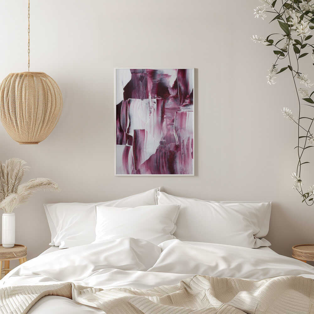 Crimson Brushstrokes - Stretched Canvas, Poster or Fine Art Print - I Heart Wall Art - Poster Print, Canvas Print or Framed Art Print