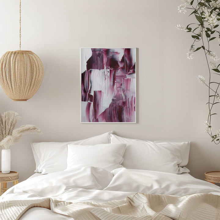 Crimson Brushstrokes - Stretched Canvas, Poster or Fine Art Print - I Heart Wall Art - Poster Print, Canvas Print or Framed Art Print