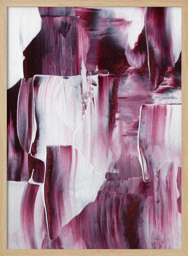 Crimson Brushstrokes - Stretched Canvas, Poster or Fine Art Print - I Heart Wall Art - Poster Print, Canvas Print or Framed Art Print