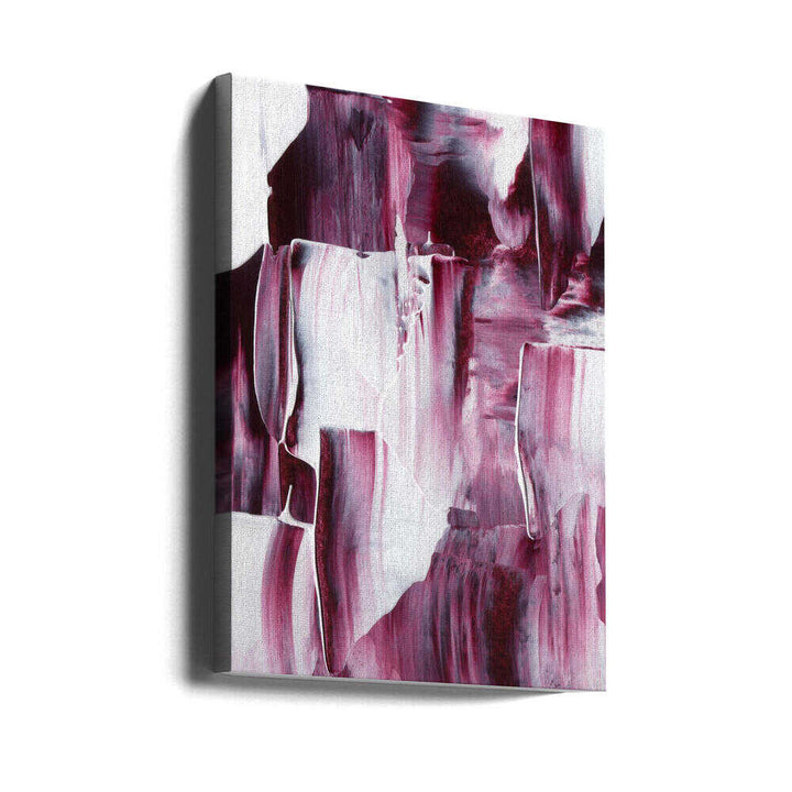 Crimson Brushstrokes - Stretched Canvas, Poster or Fine Art Print - I Heart Wall Art - Poster Print, Canvas Print or Framed Art Print