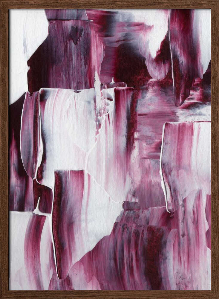 Crimson Brushstrokes - Stretched Canvas, Poster or Fine Art Print - I Heart Wall Art - Poster Print, Canvas Print or Framed Art Print
