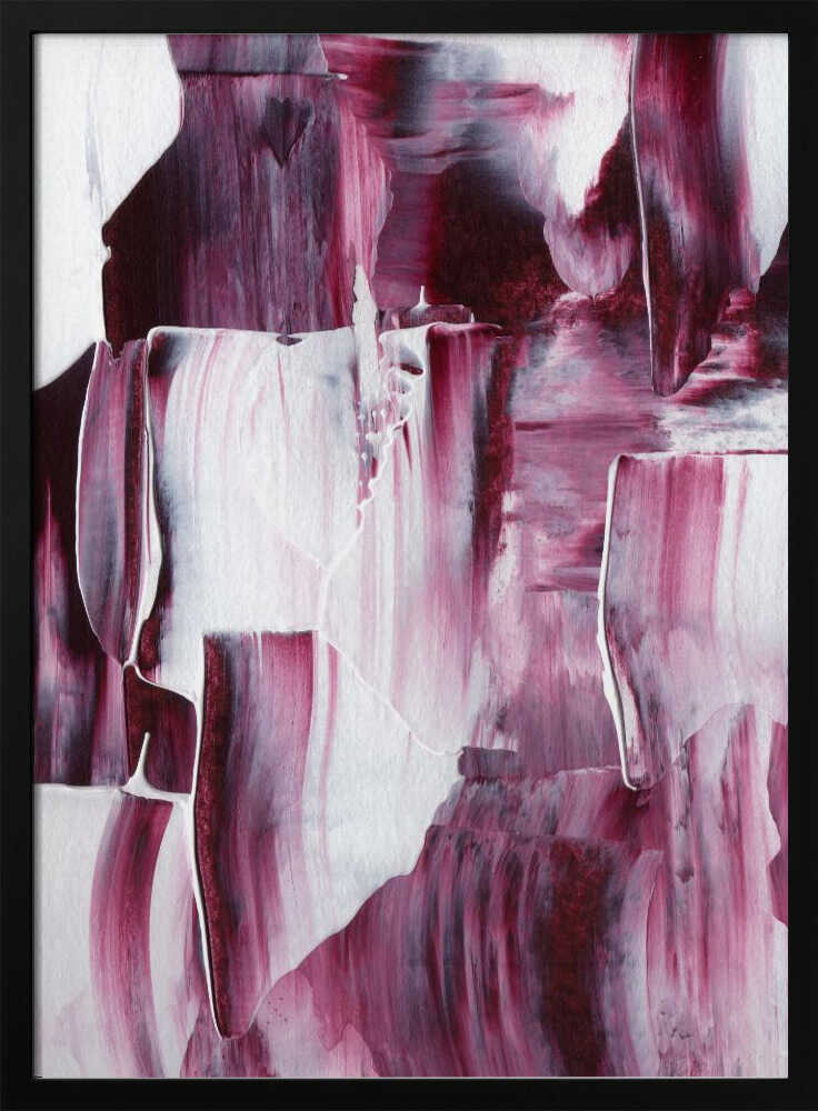 Crimson Brushstrokes - Stretched Canvas, Poster or Fine Art Print - I Heart Wall Art - Poster Print, Canvas Print or Framed Art Print