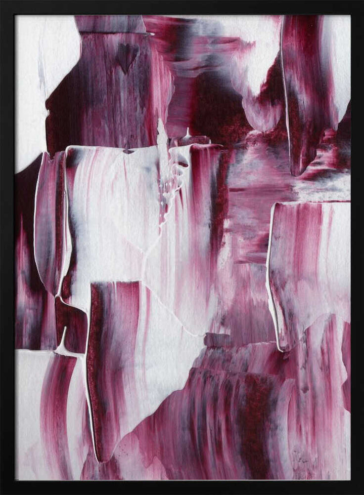 Crimson Brushstrokes - Stretched Canvas, Poster or Fine Art Print - I Heart Wall Art - Poster Print, Canvas Print or Framed Art Print