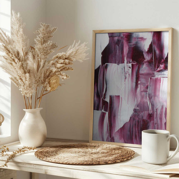 Crimson Brushstrokes - Stretched Canvas, Poster or Fine Art Print - I Heart Wall Art - Poster Print, Canvas Print or Framed Art Print
