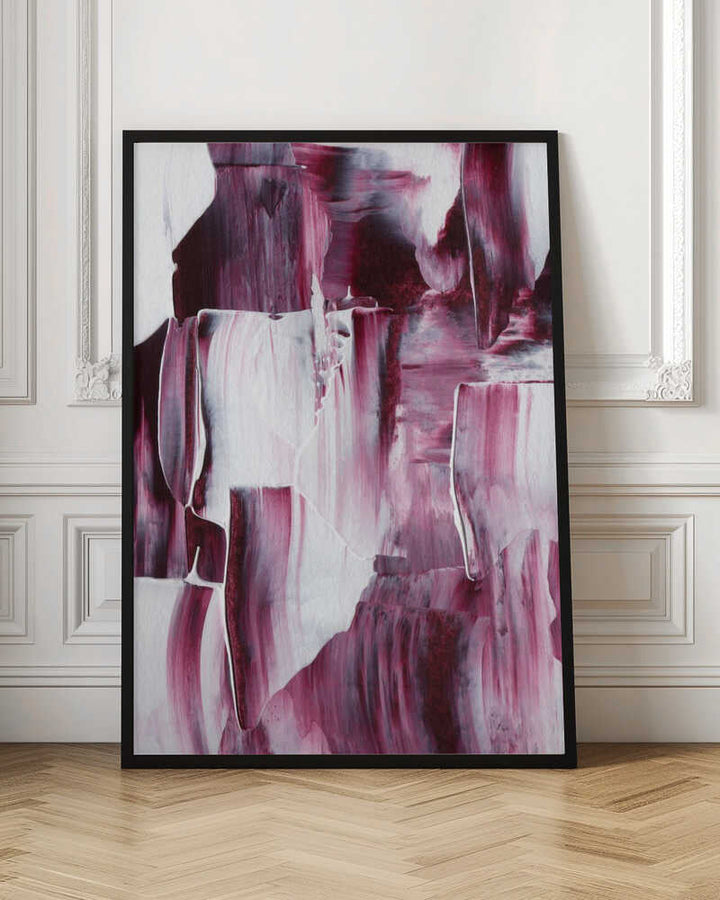 Crimson Brushstrokes - Stretched Canvas, Poster or Fine Art Print - I Heart Wall Art - Poster Print, Canvas Print or Framed Art Print