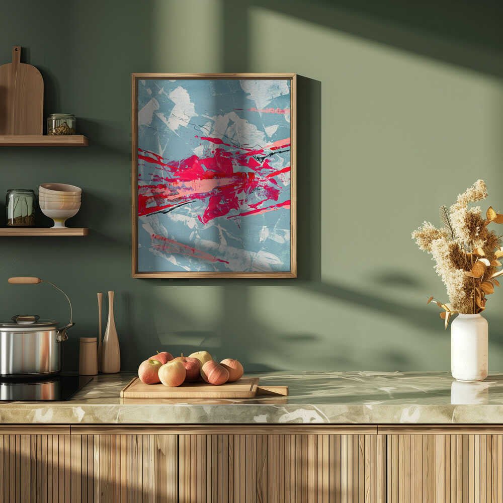 Crimson Chaos Burst - Stretched Canvas, Poster or Fine Art Print - I Heart Wall Art - Poster Print, Canvas Print or Framed Art Print