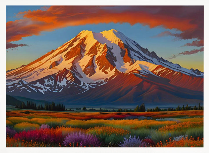 Crimson Clouds Over the Valley - Stretched Canvas, Poster or Fine Art Print I Heart Wall Art