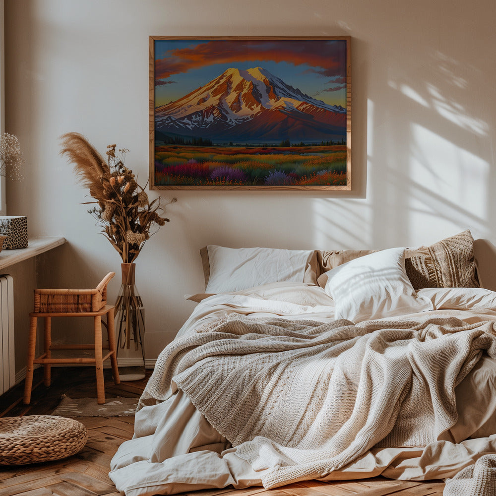 Crimson Clouds Over the Valley - Stretched Canvas, Poster or Fine Art Print I Heart Wall Art
