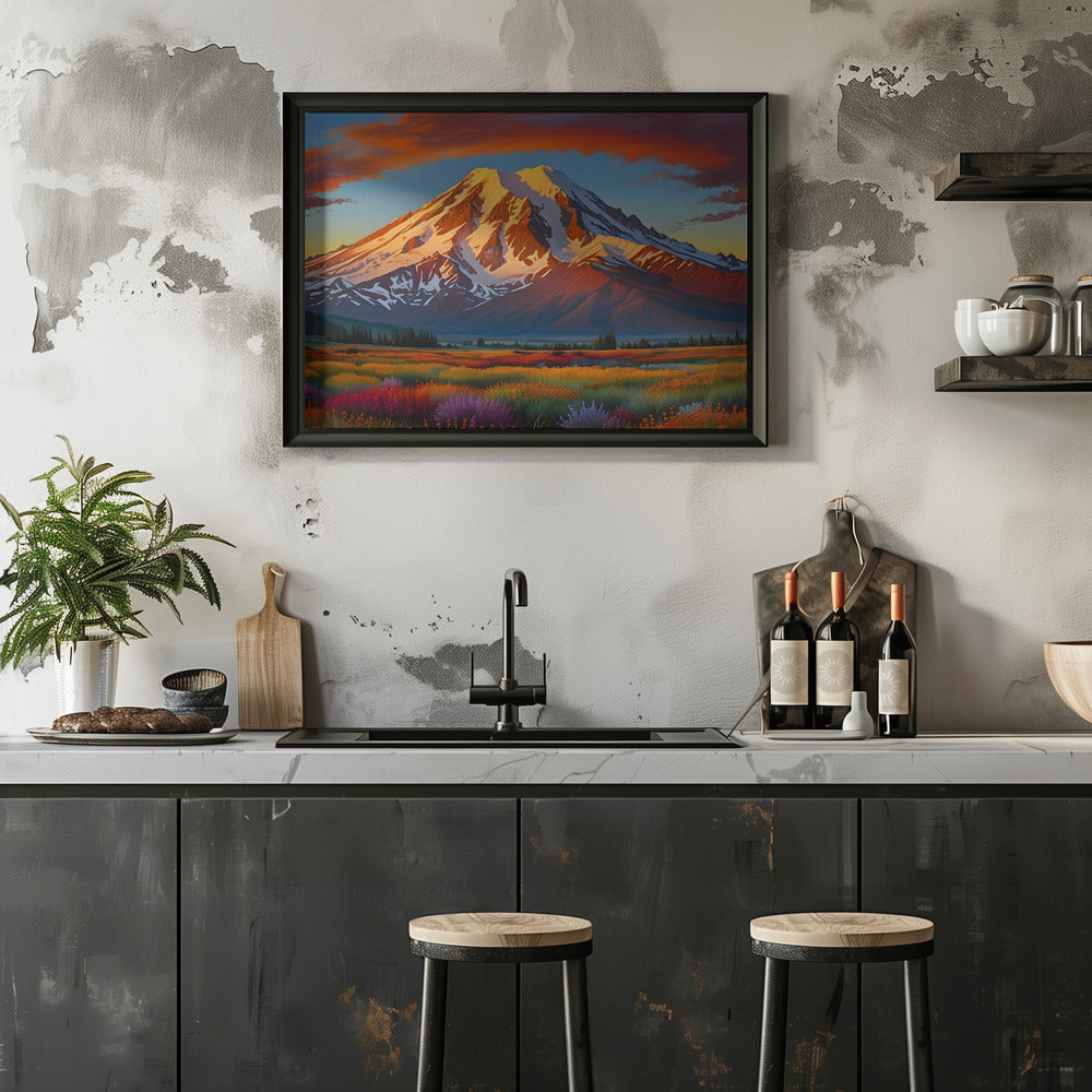 Crimson Clouds Over the Valley - Stretched Canvas, Poster or Fine Art Print I Heart Wall Art
