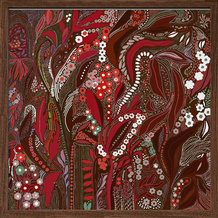 Crimson Isle’s Verdant Secret - Square Stretched Canvas, Poster or Fine Art Print I Heart Wall Art
