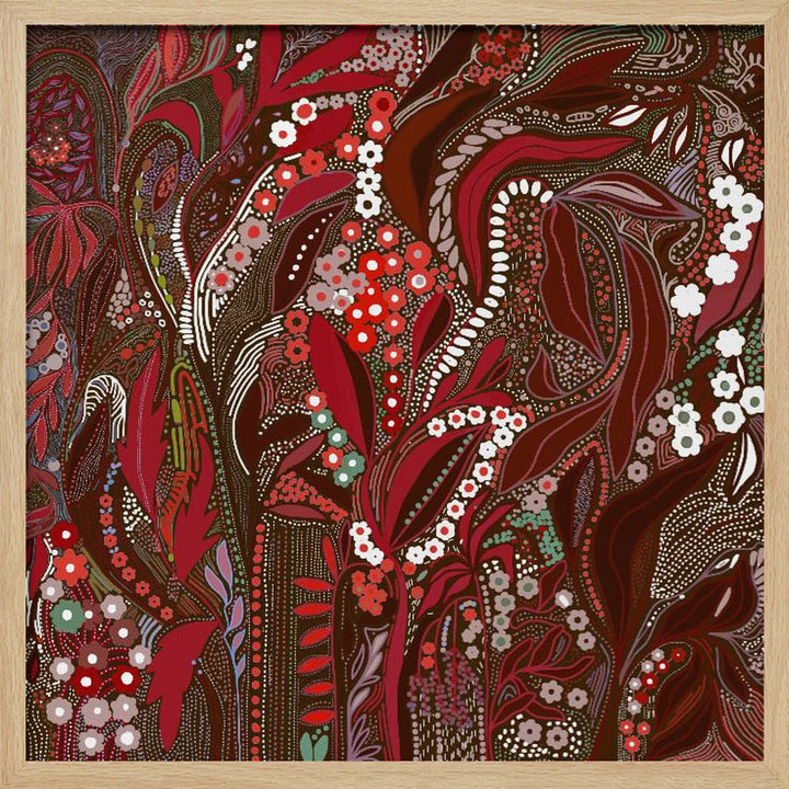 Crimson Isle’s Verdant Secret - Square Stretched Canvas, Poster or Fine Art Print I Heart Wall Art