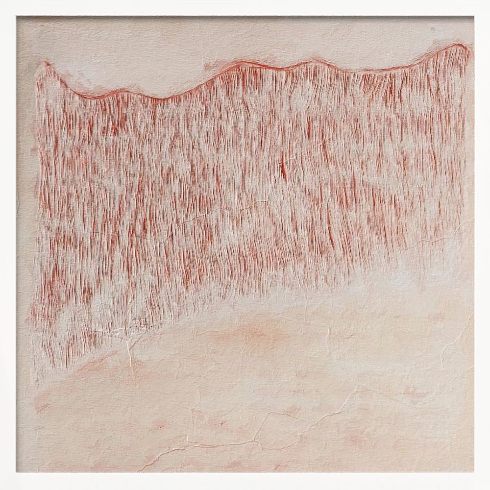 Crimson Wavescape - Square Stretched Canvas, Poster or Fine Art Print - I Heart Wall Art - Poster Print, Canvas Print or Framed Art Print
