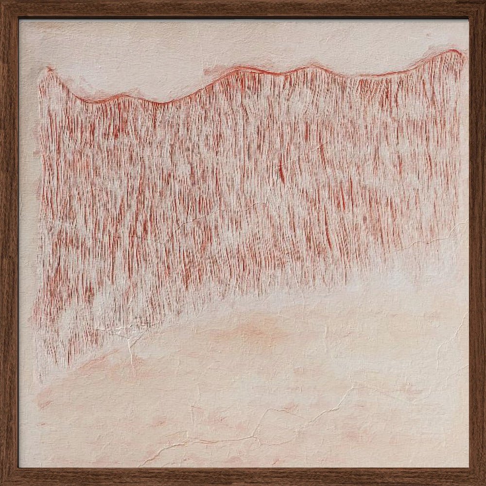 Crimson Wavescape - Square Stretched Canvas, Poster or Fine Art Print - I Heart Wall Art - Poster Print, Canvas Print or Framed Art Print