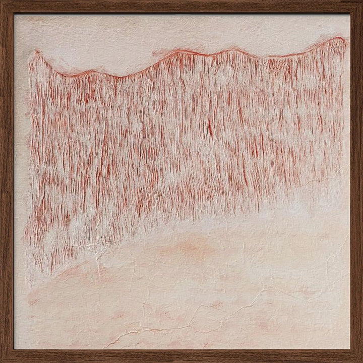 Crimson Wavescape - Square Stretched Canvas, Poster or Fine Art Print - I Heart Wall Art - Poster Print, Canvas Print or Framed Art Print