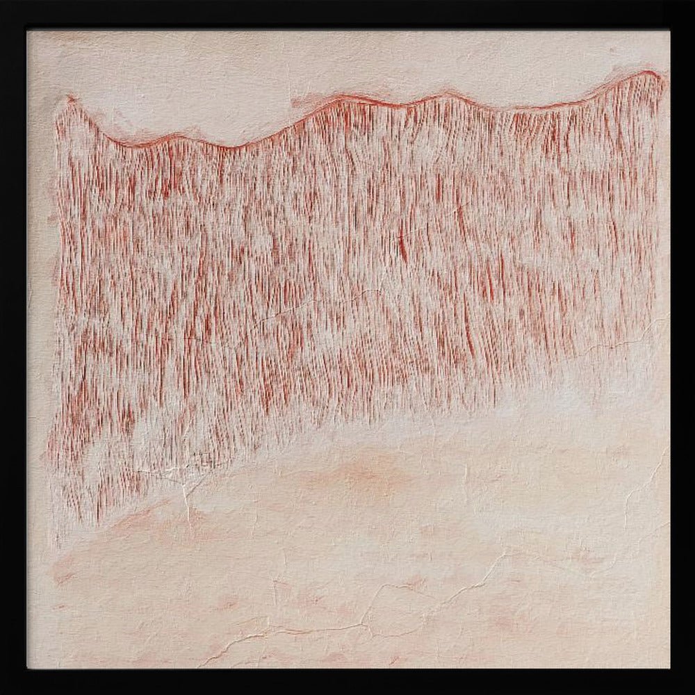Crimson Wavescape - Square Stretched Canvas, Poster or Fine Art Print - I Heart Wall Art - Poster Print, Canvas Print or Framed Art Print