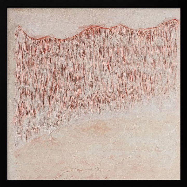 Crimson Wavescape - Square Stretched Canvas, Poster or Fine Art Print - I Heart Wall Art - Poster Print, Canvas Print or Framed Art Print