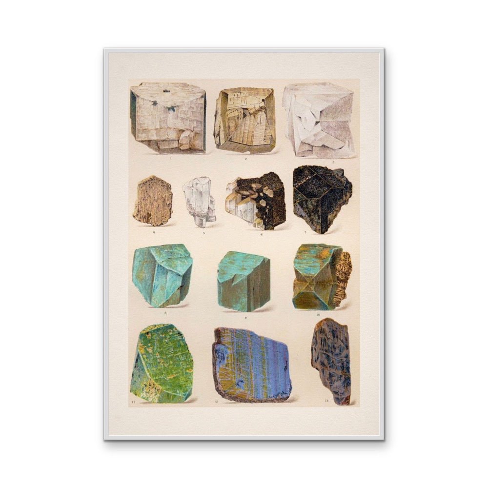 Crystal Identification Chart 12 - Stretched Canvas or Wall Art Print - I Heart Wall Art - Poster Print, Canvas Print or Framed Art Print