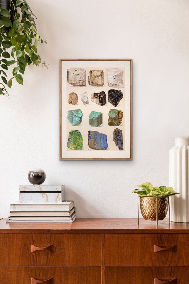 Crystal Identification Chart 12 - Stretched Canvas or Wall Art Print - I Heart Wall Art - Poster Print, Canvas Print or Framed Art Print