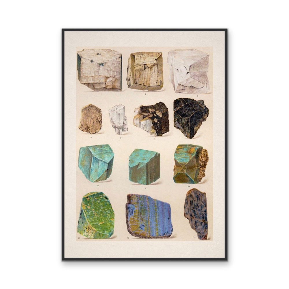 Crystal Identification Chart 12 - Stretched Canvas or Wall Art Print - I Heart Wall Art - Poster Print, Canvas Print or Framed Art Print