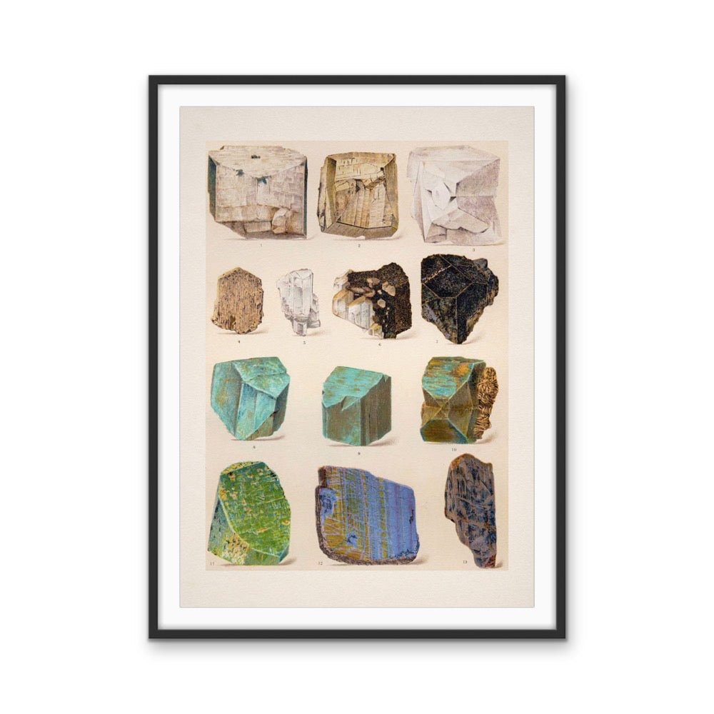 Crystal Identification Chart 12 - Stretched Canvas or Wall Art Print - I Heart Wall Art - Poster Print, Canvas Print or Framed Art Print