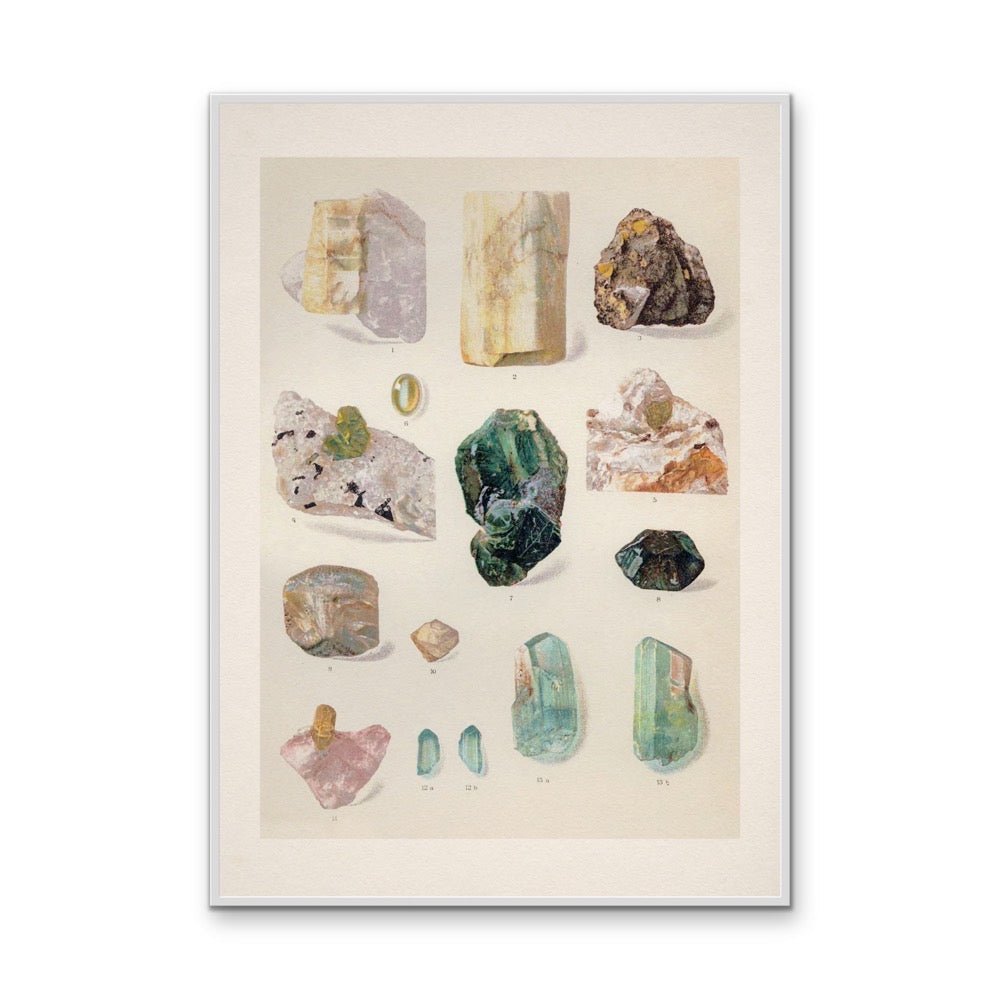 Crystal Identification Chart 17 - Stretched Canvas or Wall Art Print - I Heart Wall Art - Poster Print, Canvas Print or Framed Art Print