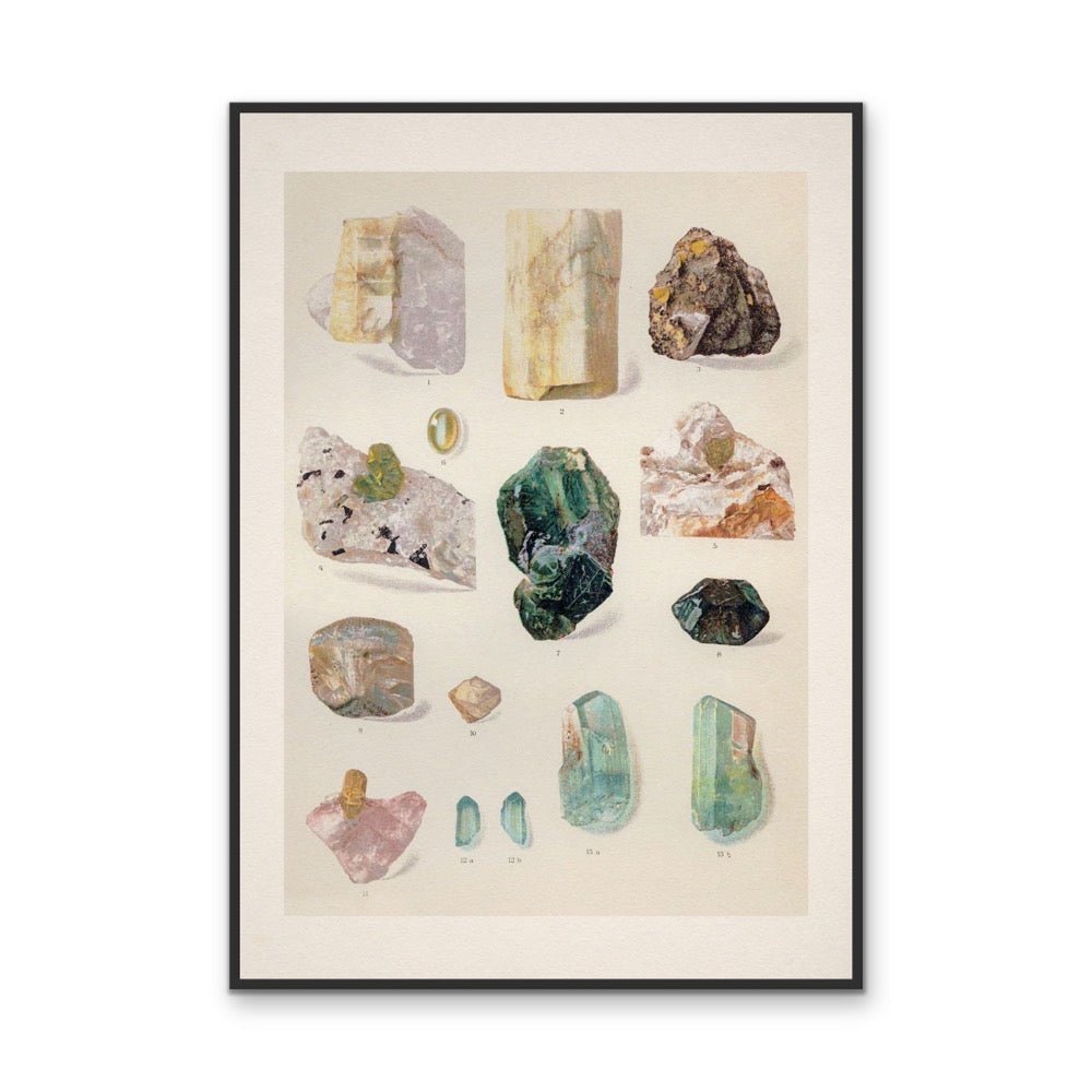 Crystal Identification Chart 17 - Stretched Canvas or Wall Art Print - I Heart Wall Art - Poster Print, Canvas Print or Framed Art Print